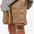 OEM فارغة بوليستر 5 بوصة شورتات الركض inseam مع جيوب سحاب للرجال